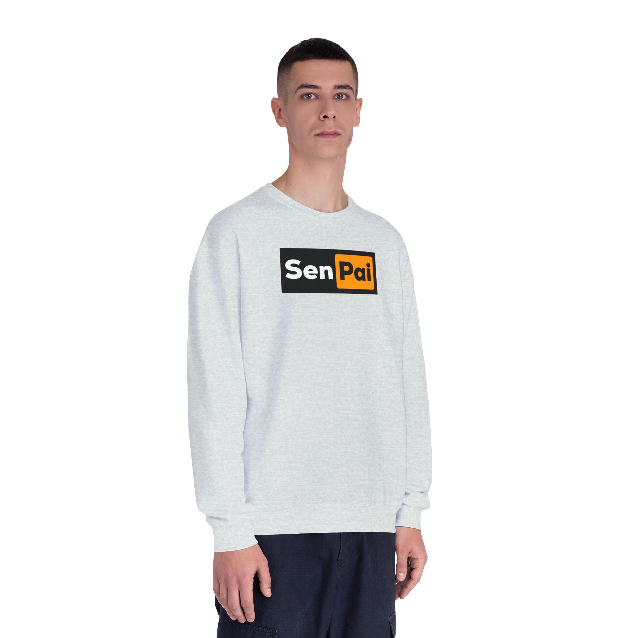 Senpai Crewneck Sweatshirt — Anime-Inspired Parody Graphic Sweatshirt