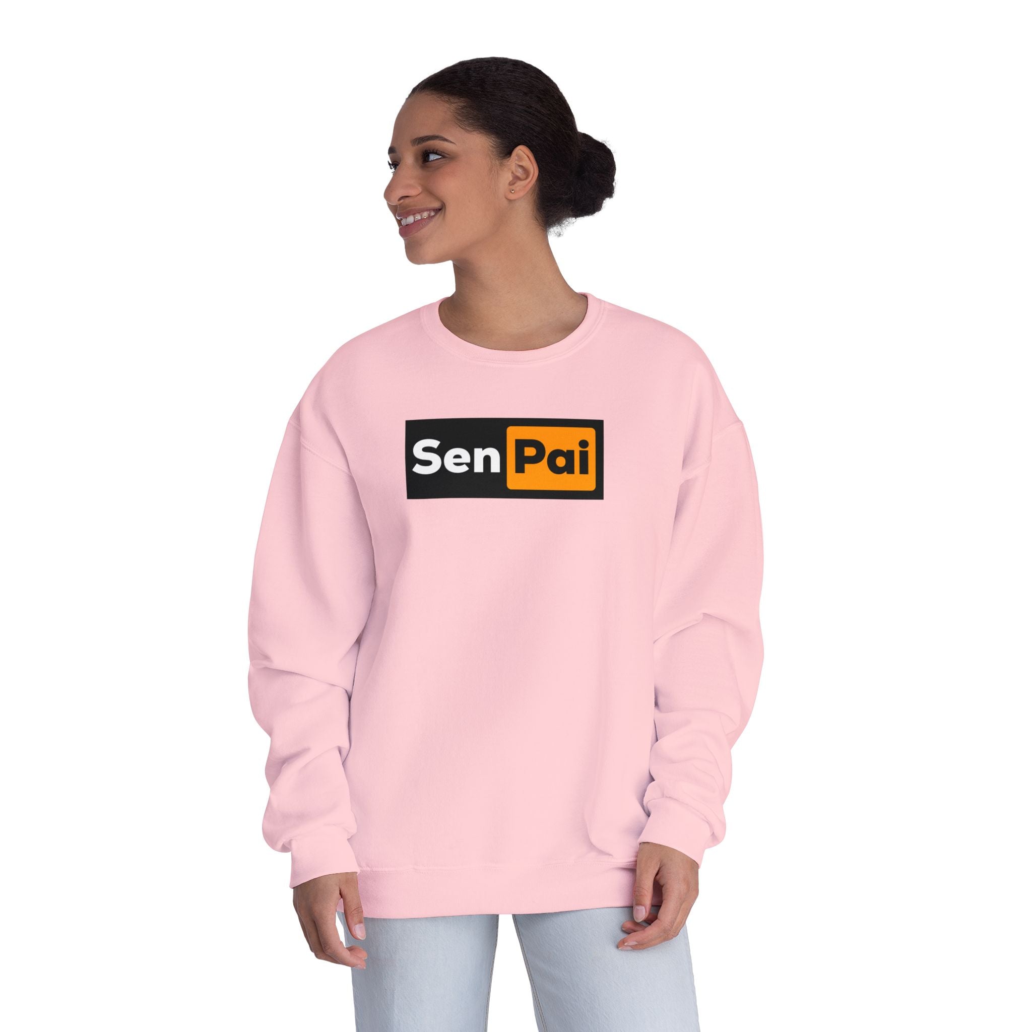 Senpai Crewneck Sweatshirt — Anime-Inspired Parody Graphic Sweatshirt