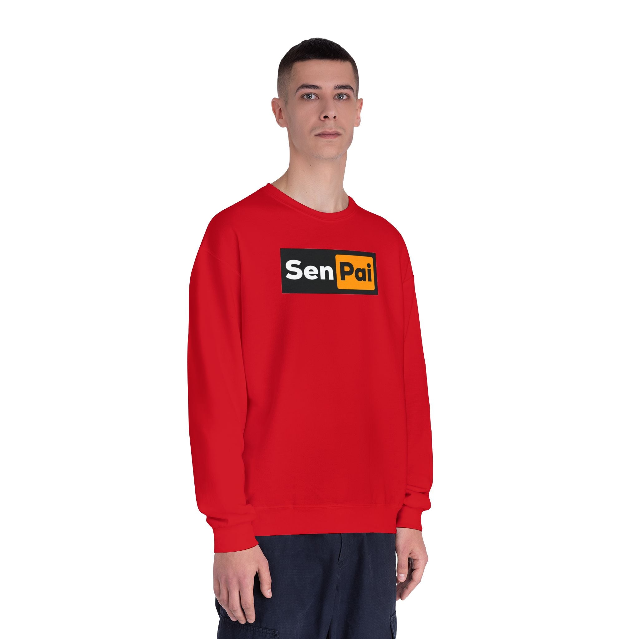 Senpai Crewneck Sweatshirt — Anime-Inspired Parody Graphic Sweatshirt