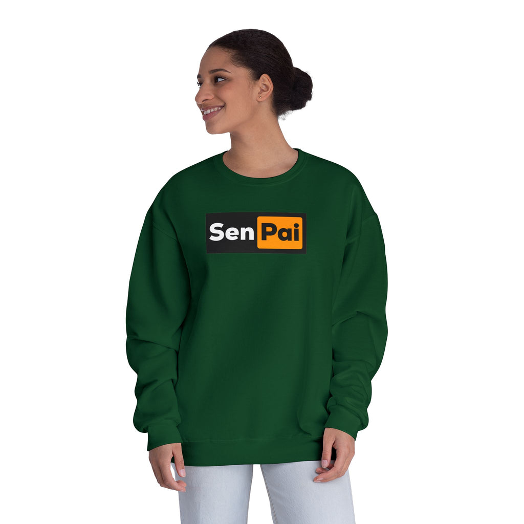 Senpai Crewneck Sweatshirt — Anime-Inspired Parody Graphic Sweatshirt
