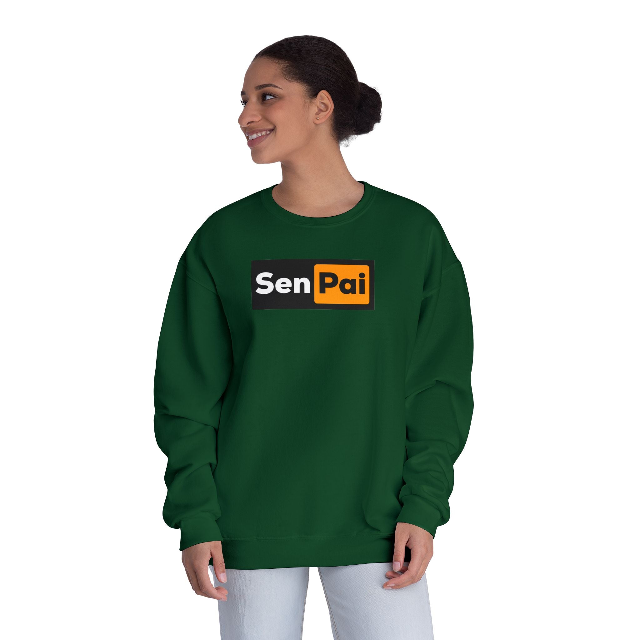 Senpai Crewneck Sweatshirt — Anime-Inspired Parody Graphic Sweatshirt