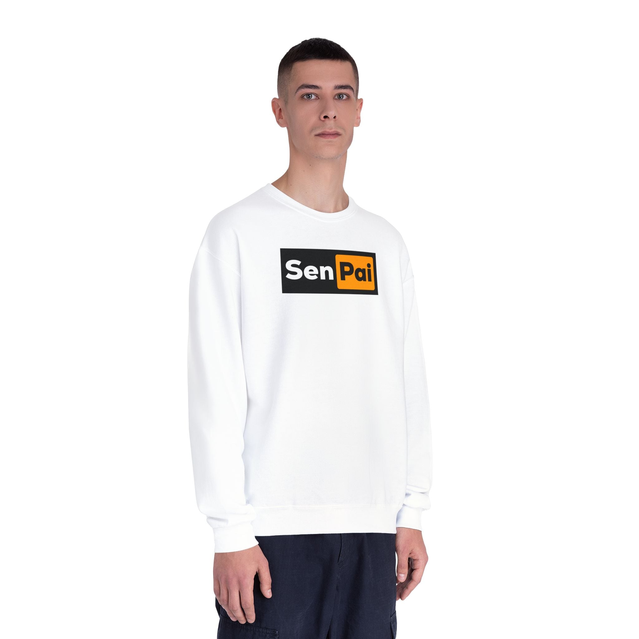Senpai Crewneck Sweatshirt — Anime-Inspired Parody Graphic Sweatshirt